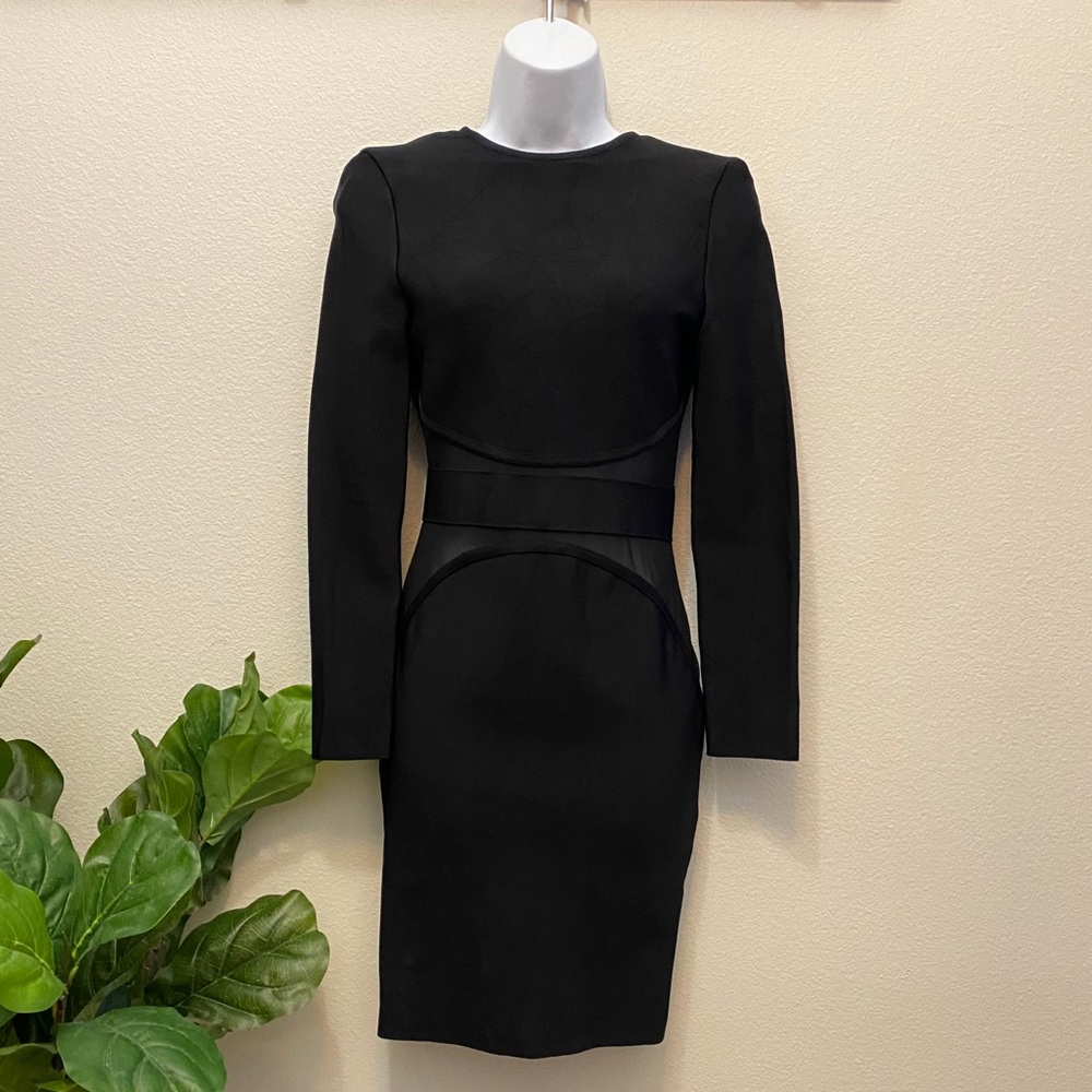 black bodycon dress long sleeve bandage cocktail dress
